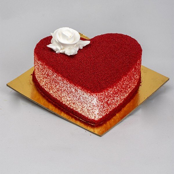  Heart Shape Anniversary Red Velvet Cake