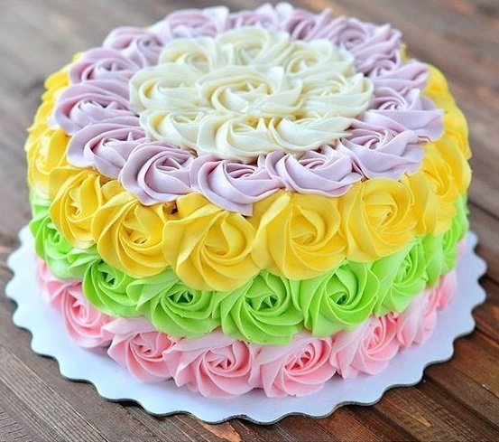 Colorful Rose Pineapple Cake 