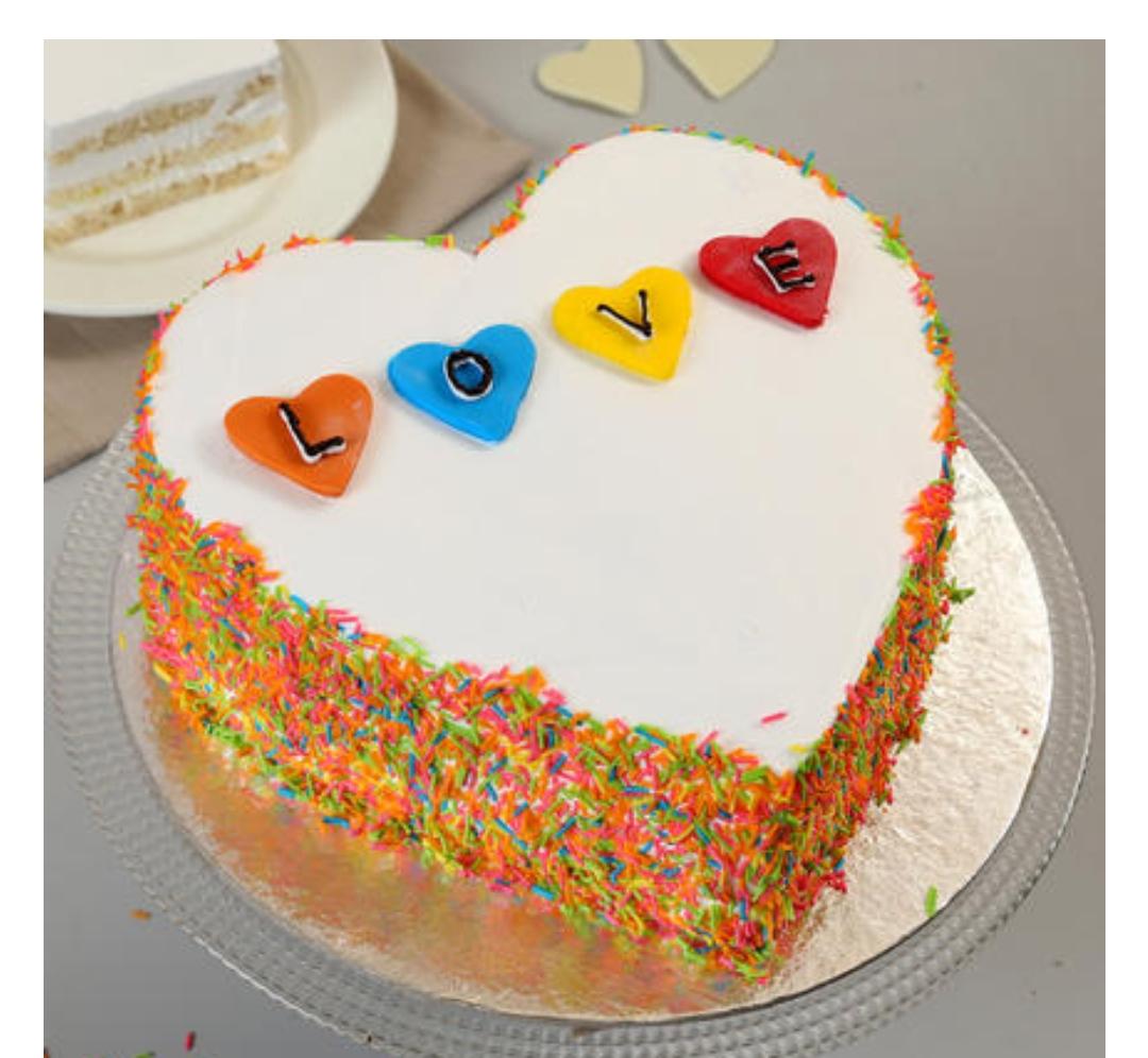 Designer heart shape cake