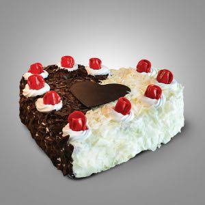 White and black forest cake