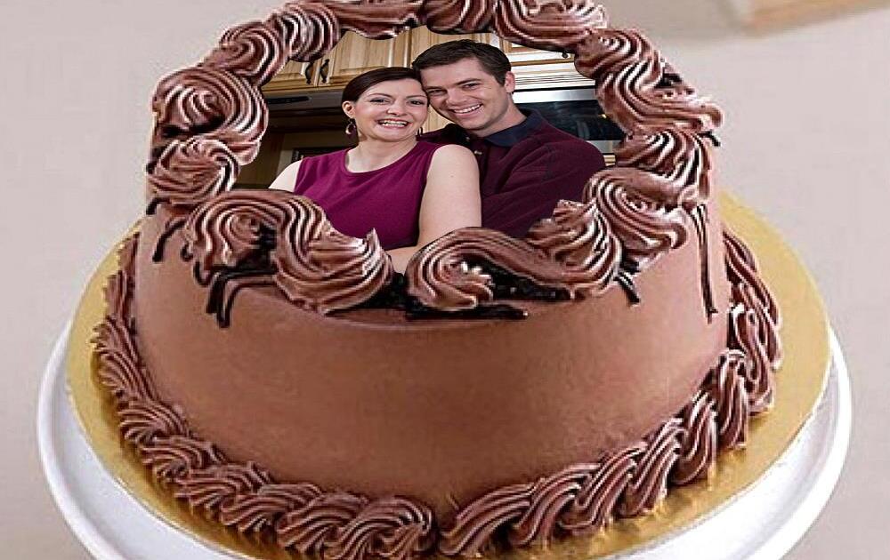 Chocolate Photo Cake For Husband