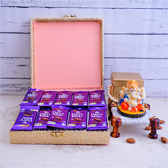 Ganesha with Chocolates and Almonds Diwali Combo
