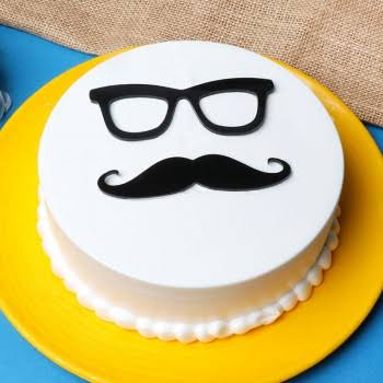Buy Fondant Round Moustache Cake-Mr. Moustache