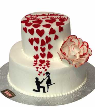 2 Tier Lovely Engagement Cake