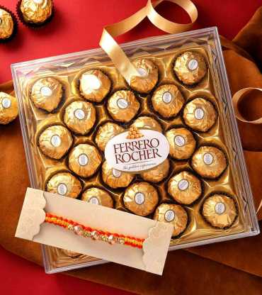 Alluring Beads Rakhi With Ferrero Rocher