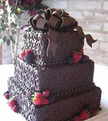 3 Tier Chocolate love cake with berries