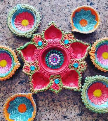 7 Designer Handmade Diya