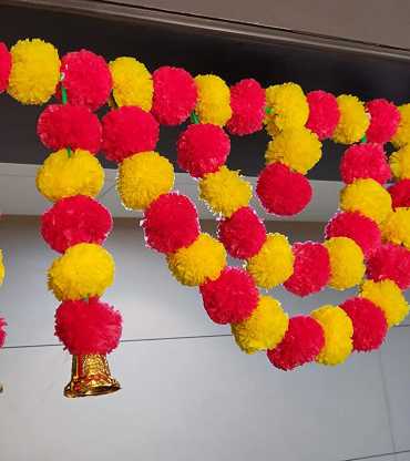 Marigold Fluffy Flower Garlands Toran Bandarwal 