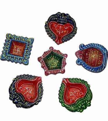 Colorful Decorative Diya Set