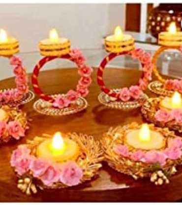 Artficial Flowers Tealight Holders