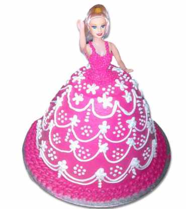 pink barbie doll cake