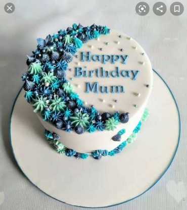 Blue Birthday Moon Cake