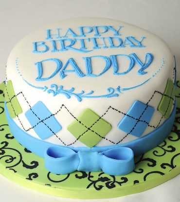 Blue Ribbon Fathers Day Cake