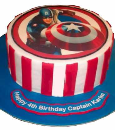 Captain America Photo Cake