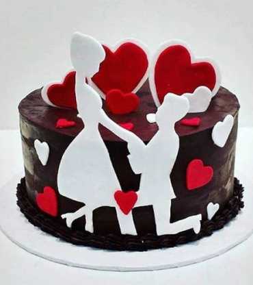 Couple Valentine's Day Cake
