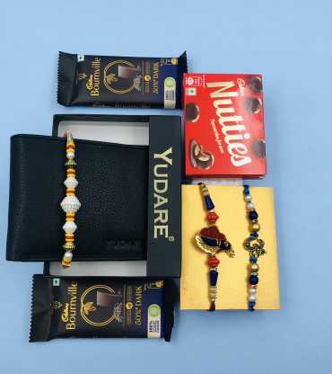 Couple Rakhi With Chocolate & Gift