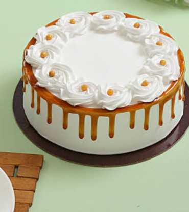 Creamy Flower Butterscotch Cake
