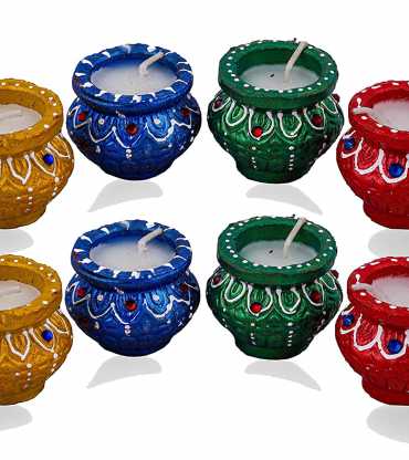 Decorative Diya 8 Set Tealight Candle