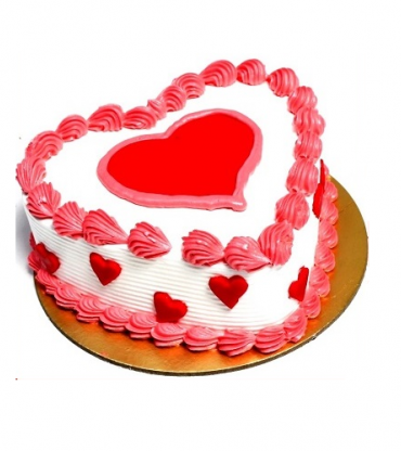 Delicious Strawberry Heart Shape Love Cake