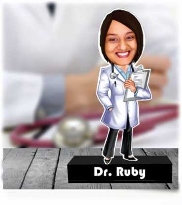 Customised Lady Doctor Caricature