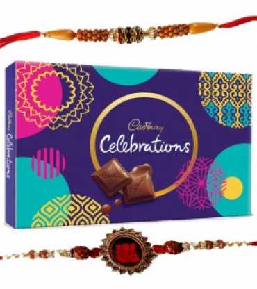 Set Of 2 Rakhis With Cadbury Celebration