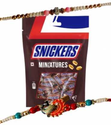 Set Of 2 Rakhis With Snickers Miniatures