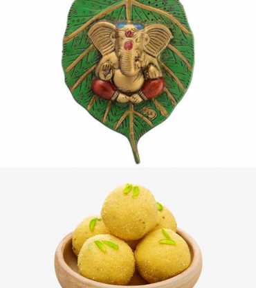 Ganesha Wall Mount with Besan laddoo