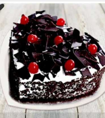 Heart shape black forest cake