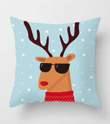 Ice Blue Christmas Themed Pillow