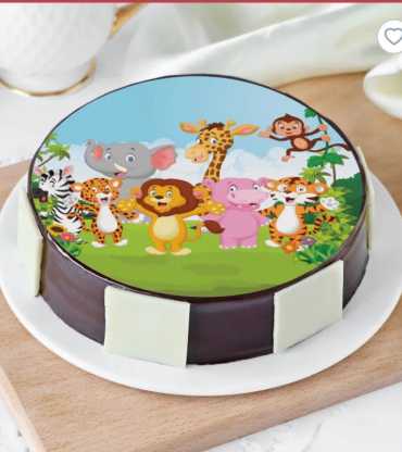 Jungle Theam Photo Cake