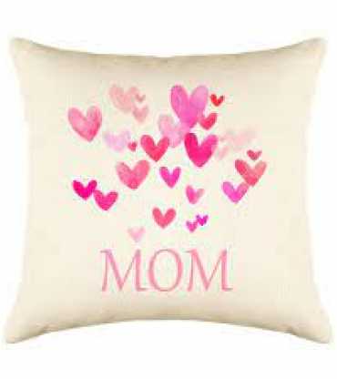 Mom Pink Hearts Throw Pillow
