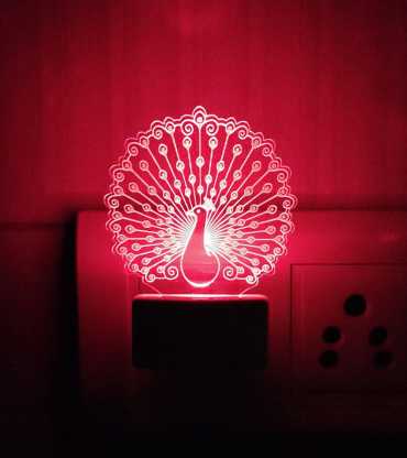 Peacock Bird 3D Illusion LED Multi Color Night Lamp