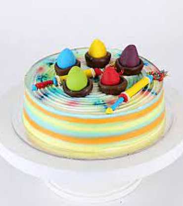 Pichkari And Gulal Pineapple Cake