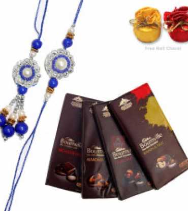 Blue Couple Rakhi With Bournvilles