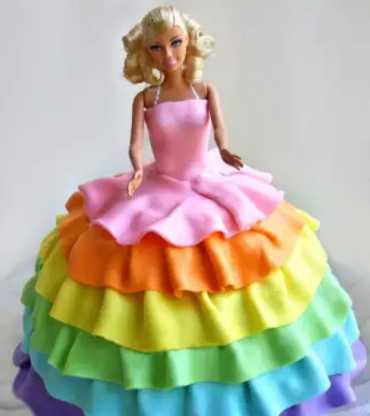 Rainbow Doll Cake 