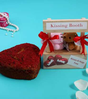 Red Velvet Dry Cake And Cute Kissing Both