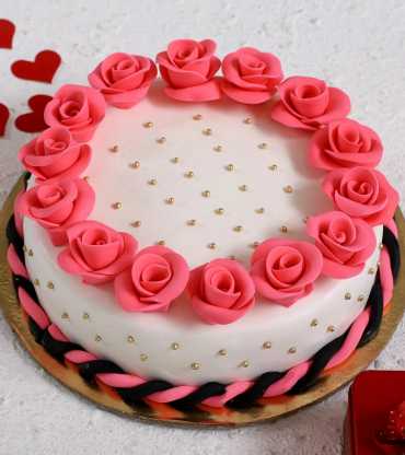 Roses Round Designer Truffle Cake