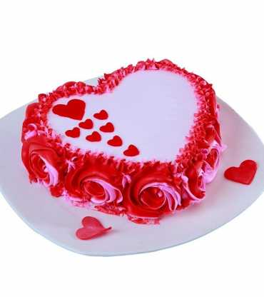 RoseyRed Velvet Heart Shape Cake