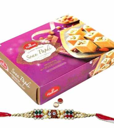 Soan Papdi from Haldiram with 1 Free Rakhi,