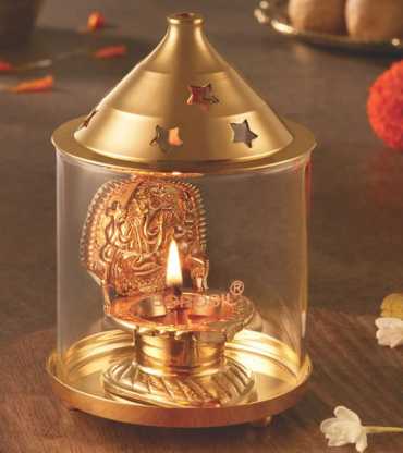 Shree Ganapati Diya Brass