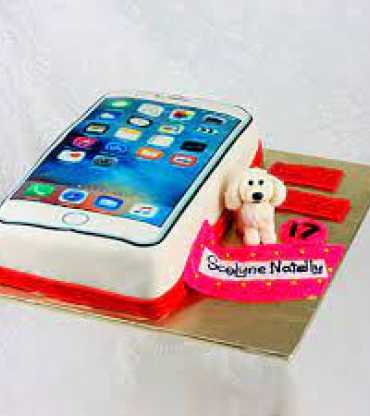 Small Dog And iPhone Cake