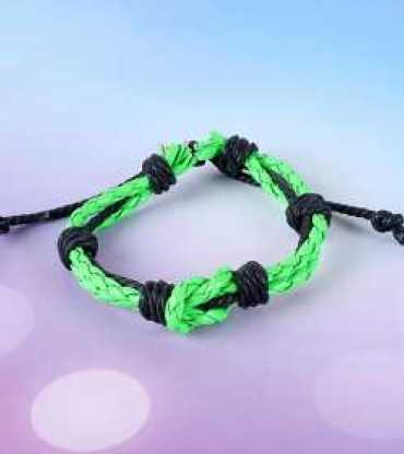Sold Plastic Neon Green Wrist Band For Men 