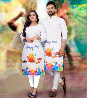 Special Couple Holi Kurta