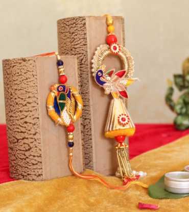 Rakshabandhan Special Lumba Rakhi Set for Bhaiya Bhabhi