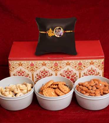 Rakhi with Dryfruits and Biscuits Combo on RakshaBandha