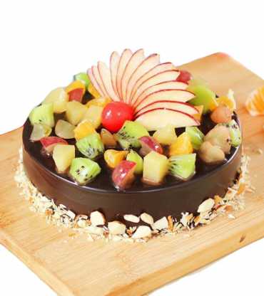 Truffle Cake With Fruit Topping