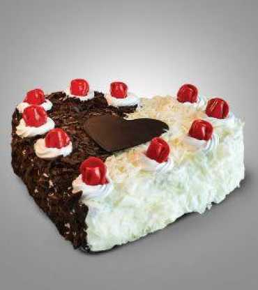 White and black forest cake