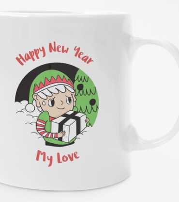 White New Year Love Mug