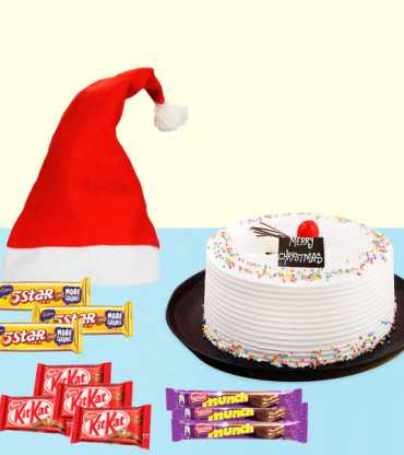 Xmas Gifts With Vanilla Cake