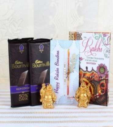 Cadbury Bournville Rich Cocoa 50% Dark Bar With Pair Of Rakhis